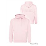 Mikina volnočasová s 3D výšivkou levé prso a záda SKVD baby pink vel. 4XL