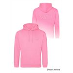 Mikina volnočasová s 3D výšivkou levé prso a záda SKVD candyfloss pink vel.12-13 let